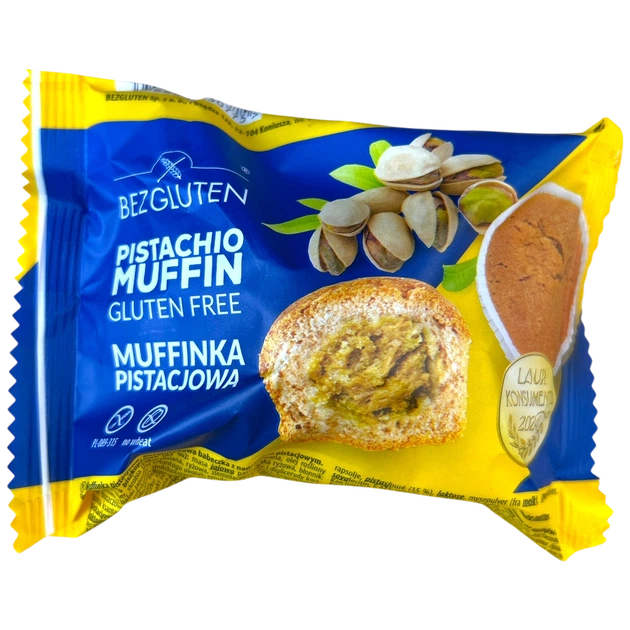 Мафін Bezgluten з фісташкою без глютену И775 60г - Фото 1 Мафін Bezgluten з фісташкою без глютену И775 60г - изображение 1