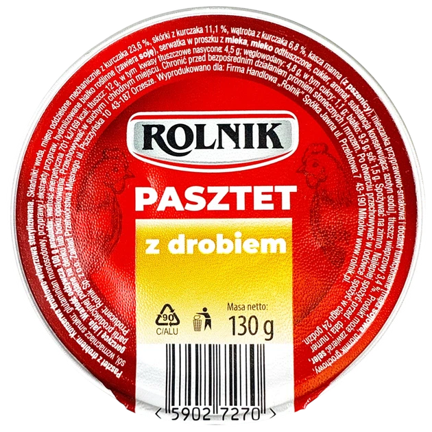 Паштет ROLNIK з птиці 130 г - Фото 1 Паштет ROLNIK з птиці 130 г - изображение 1