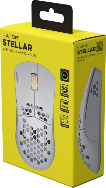 Компьютерная мышь Hator Stellar беспроводная Bluetooth/USB белая (HTM651) - изображение 7