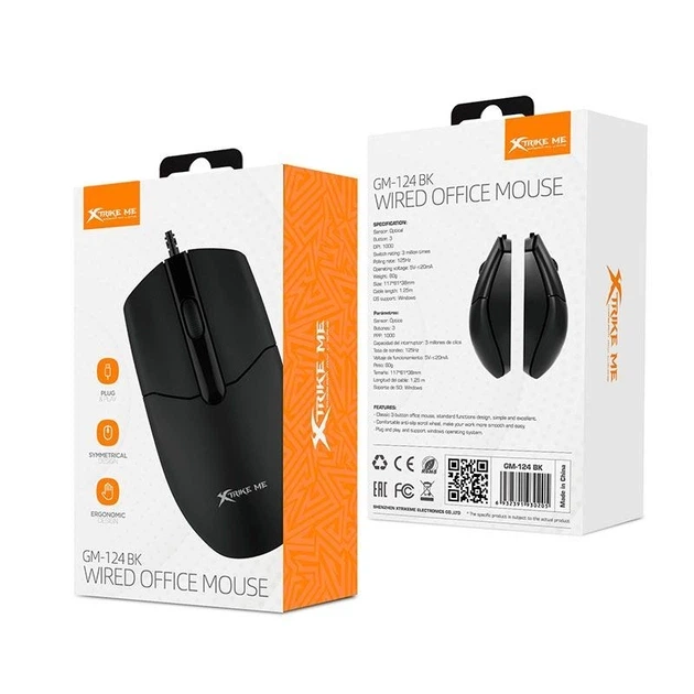 Компьютерная мышь Xtrike GM-124 1000 dpi 3 кнопки Чёрная 1,25 м (GM-124 BK) - изображение 4