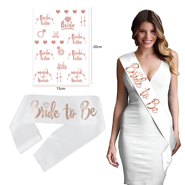 Комплект Для Дівич-Вечора 3 Предмети Bride to Be Рожеве Золото - зображення 3