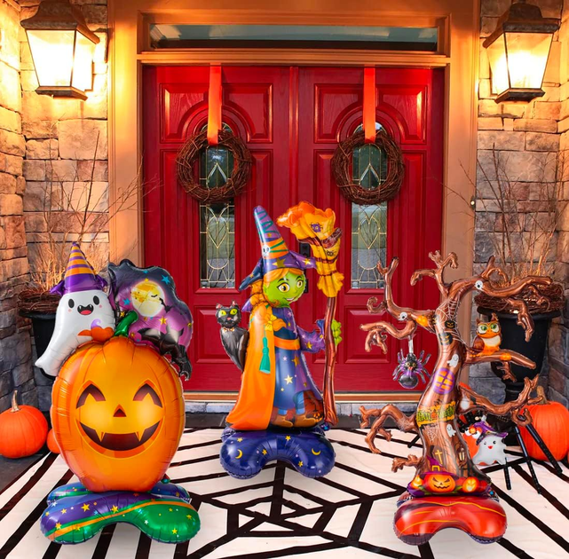 Фольгированный Шар Фигура Halloween Ведьма С Черной Кошкой На подставке 85х44см (34") - Фото 2 Фольгированный Шар Фигура Halloween Ведьма С Черной Кошкой На подставке 85х44см (34") - изображение 2