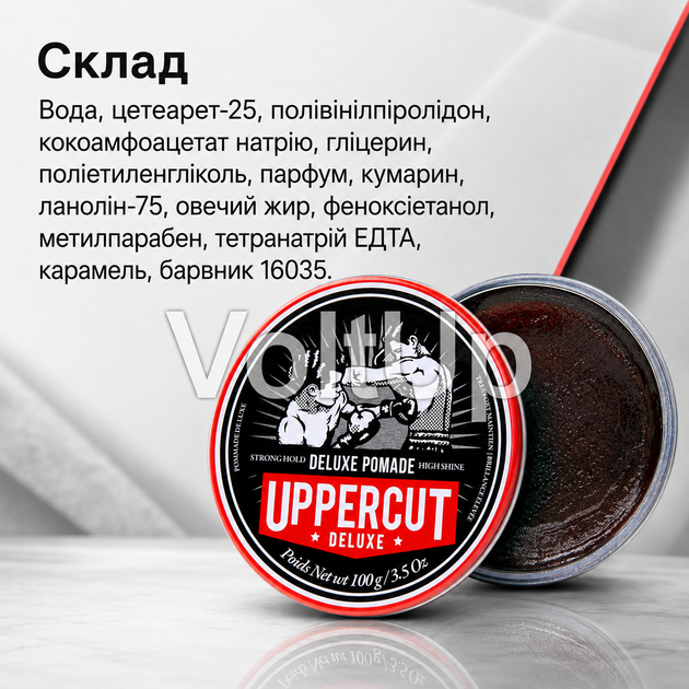 Помада Uppercut Deluxe Pomade STD 100 г для гладкої чоловічої укладки з блиском - зображення 3