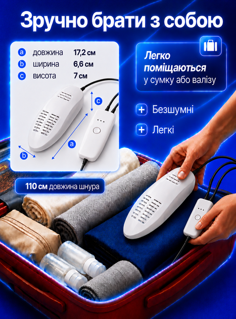 Сушка сушилка для обуви с ультрафиолетом от сети с таймером электросушарка обувная электрическая противогрибковая OnePro 74162 - Фото 6 Сушка сушилка для обуви с ультрафиолетом от сети с таймером электросушарка обувная электрическая противогрибковая OnePro 74162 - изображение 6