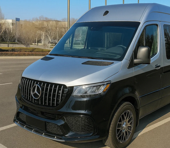 Передний бампер с решеткой V1 (AMG) для Mercedes Sprinter W907/W910 2018-2024 гг - изображение 4