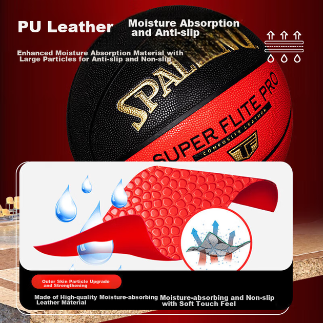Мяч баскетбольный SPALDING 77-200Y Size 7 двухцветный - изображение 2