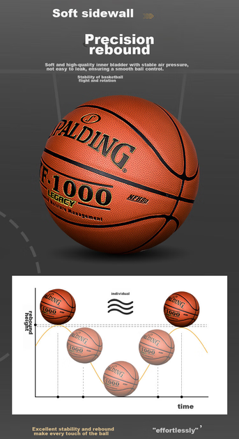Мяч баскетбольный SPALDING TF-1000 из искусственной кожи Size 7 (74-716A) - изображение 6