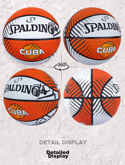Мяч баскетбольный SPALDING КУБА Size 7 белый-оранжевый (84-379Y) - изображение 2