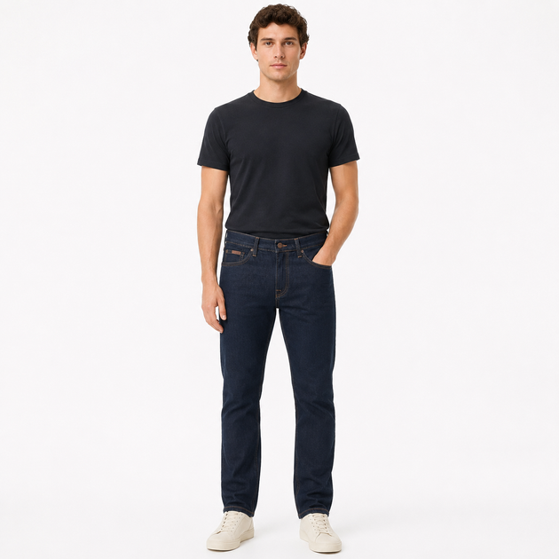 Джинсы Wrangler Regular мужские прямого кроя,38 Темно-синий - изображение 6