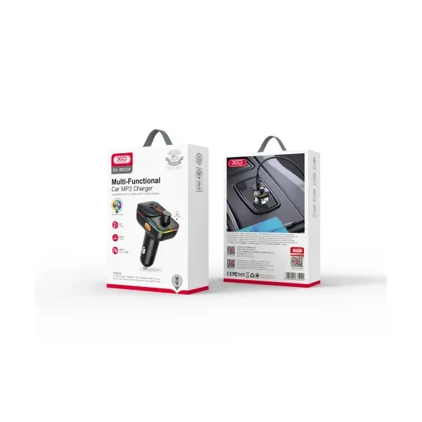 FM модулятор XO BCC09 Smart Bluetooth MP3 з TF Card slot +PD 25W, Чорний - зображення 2