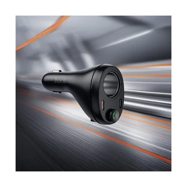 FM модулятор Hoco E88 Star Car Charger, 1xUSB-A, 2xType-C, 35W (2C) cigarette lighter, Чорний - зображення 9