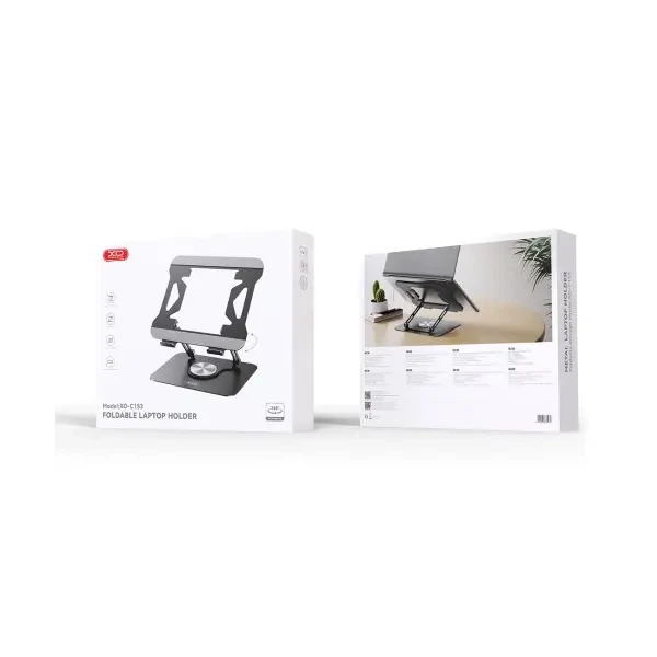 Настільний тримач XO C153 Metal Laptop Swivel Large Stand, Чорний - Фото 2 Настільний тримач XO C153 Metal Laptop Swivel Large Stand, Чорний - изображение 2
