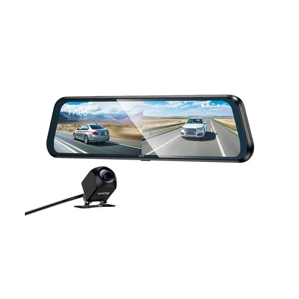 Відеореєстратор автомобільний Hoco DV16 із дзеркалом 9.66 streaming media driving recorder, Чорний - Фото 1 Відеореєстратор автомобільний Hoco DV16 із дзеркалом 9.66 streaming media driving recorder, Чорний - зображення 1