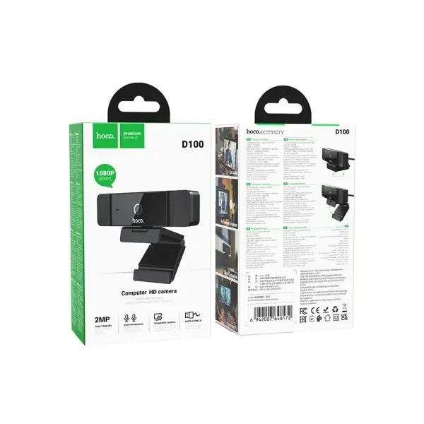 Камера WEB Hoco D100 Computer camera, Чорний - изображение 2