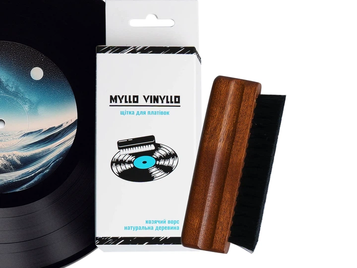Щітка для вінілових платівок Myllo Vinyllo Record Brush з антистатичним ворсом + 3 серветки - зображення 5