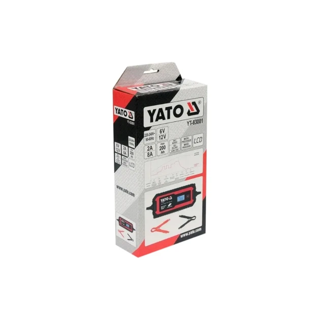 Зарядное устройство для автомобильного аккумулятора Yato (YT-83001) - Фото 6 Зарядное устройство для автомобильного аккумулятора Yato (YT-83001) - изображение 6