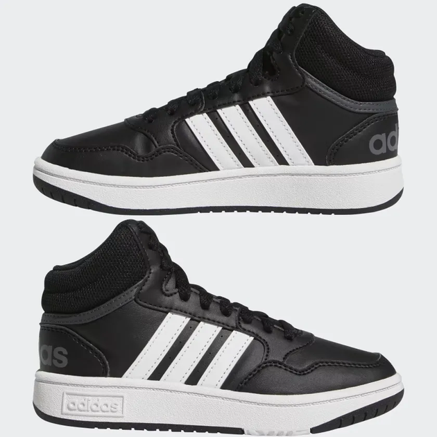 Кросівки Adidas Hoops 3.0 Mid Core Black/Cloud White/Grey Six 35.5-3.5-22.8см - зображення 10