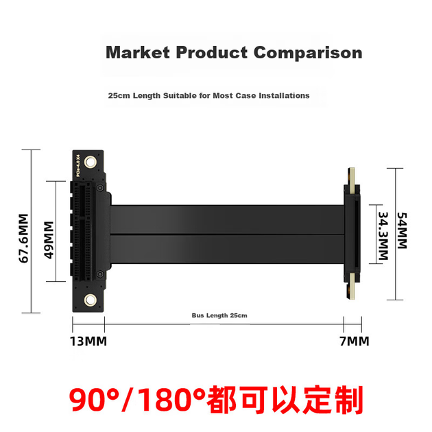 Райзер-кабель MOGE MC499425 PCIe X4 Gen4 25 см - изображение 5