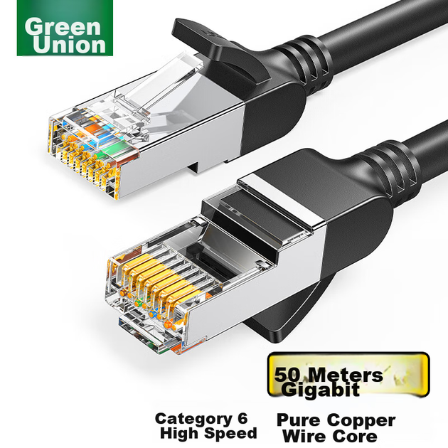Патч-корд Ugreen Cat 6 медь 1 Гбит/с PoE 50 м Черный (25018) - Фото 4 Патч-корд Ugreen Cat 6 медь 1 Гбит/с PoE 50 м Черный (25018) - изображение 4