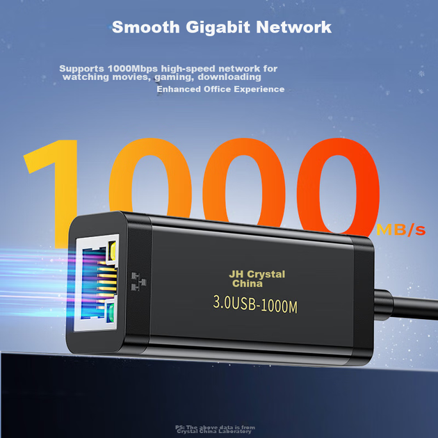 Мережевий адаптер Jinghua N323 / USB 3.0 / Gigabit Ethernet - зображення 5