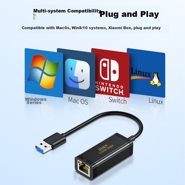 Мережевий адаптер Jinghua N323 / USB 3.0 / Gigabit Ethernet - зображення 9