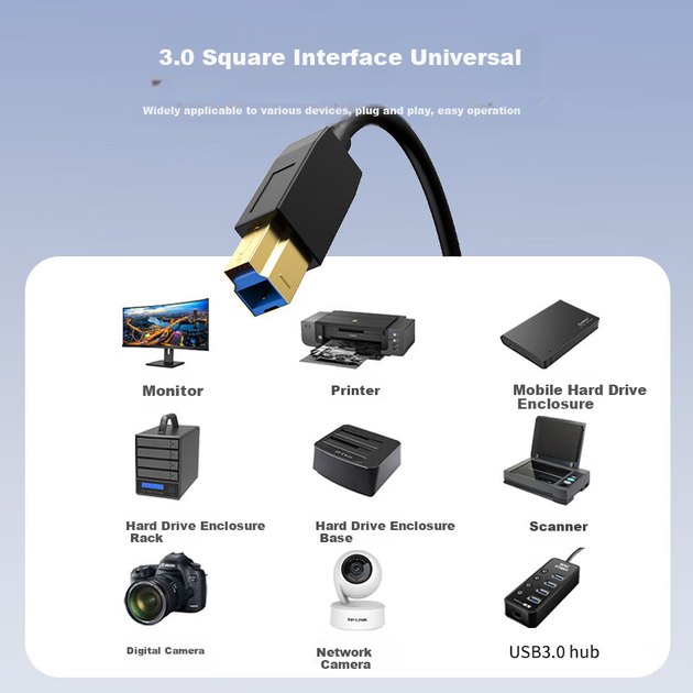 Кабель CABLE CREATION USB3.2 Type-C - USB-B 10Гбит/с, 2м - изображение 7