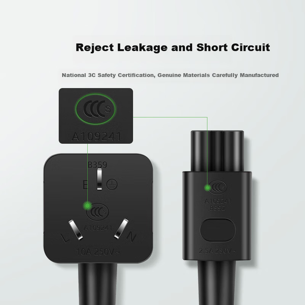 Шнур живлення для ноутбука UGREEN CD159 3 м чорний (45654) - зображення 6