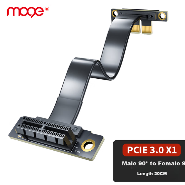Райзер-кабель MOGE MC399120 PCIe x1 3.0 20 см - изображение 4