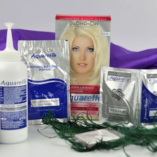 Акварель фарба Aquarelle BLOND-ON Освітлювач для волосся - Фото 2 Акварель фарба Aquarelle BLOND-ON Освітлювач для волосся - зображення 2