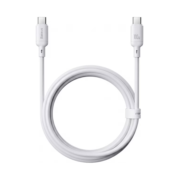 Кабель USB Baseus Silky Series Type-C to Type-C 100W 2m White 76146 - Фото 1 Кабель USB Baseus Silky Series Type-C to Type-C 100W 2m White 76146 - изображение 1