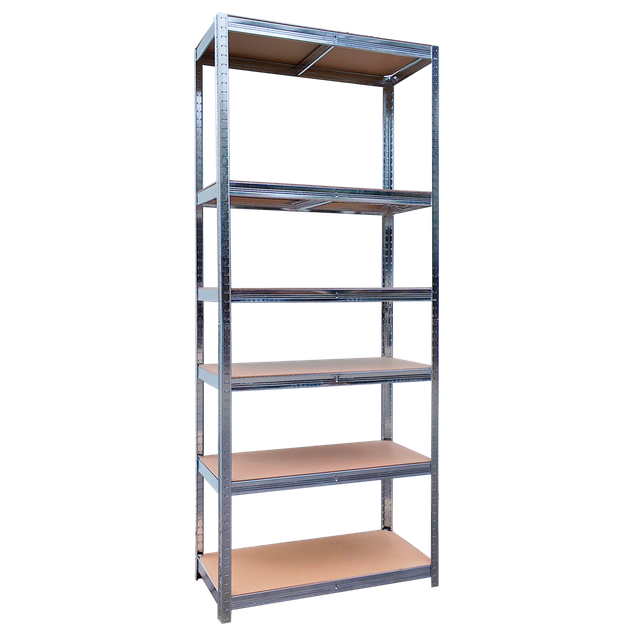 Металлический стеллаж 6 уровней для склада 222×110×50 см до 875 кг GWI0612 гаража мастерской подсобки хозяйственный черная прочная полка для инструментов коробок бытовых вещей универсальный разборный для хранения предметов - изображение 2