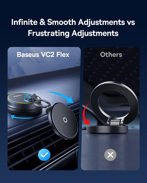 Беспроводное Автомобильное зарядное устройство PrimeTrip VC2 Flex Pro Magnetic Wireless Suction Cup Version черный C0013F01 - Фото 10 Беспроводное Автомобильное зарядное устройство PrimeTrip VC2 Flex Pro Magnetic Wireless Suction Cup Version черный C0013F01 - изображение 10