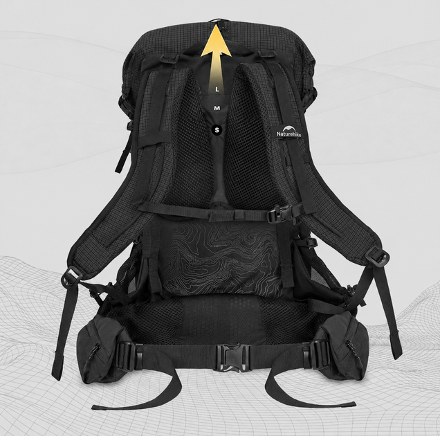 Рюкзак туристический Naturehike Helium CNK2450XB016 40 л M нейлон Черный (6976507666664) - изображение 4