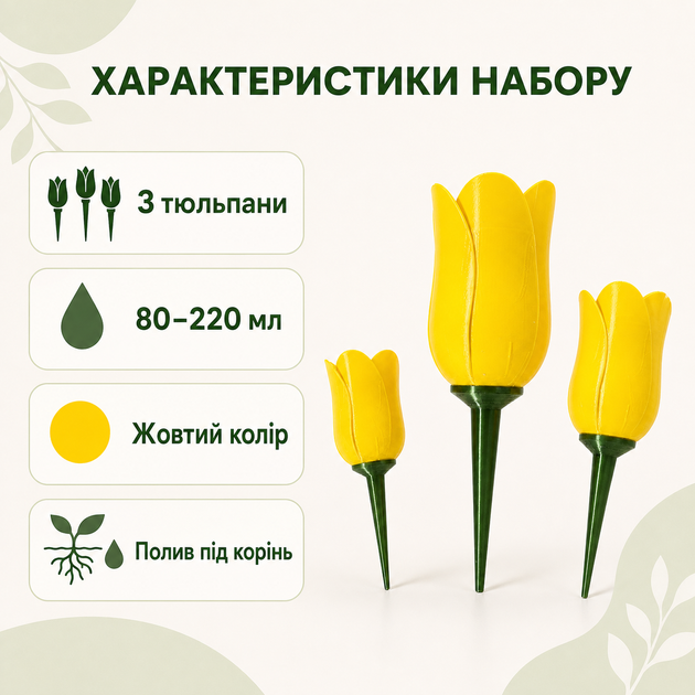 Автополив для комнатных растений Набор 3 шт 80-220 мл, капельный полив вазонов под корень - Фото 3 Автополив для комнатных растений Набор 3 шт 80-220 мл, капельный полив вазонов под корень - изображение 3