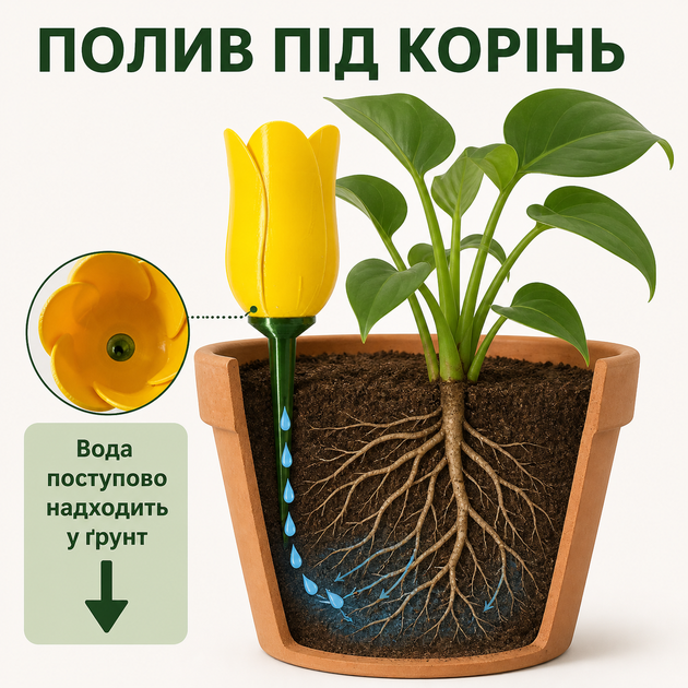 Автополив для комнатных растений Набор 3 шт 80-220 мл, капельный полив вазонов под корень - Фото 7 Автополив для комнатных растений Набор 3 шт 80-220 мл, капельный полив вазонов под корень - изображение 7