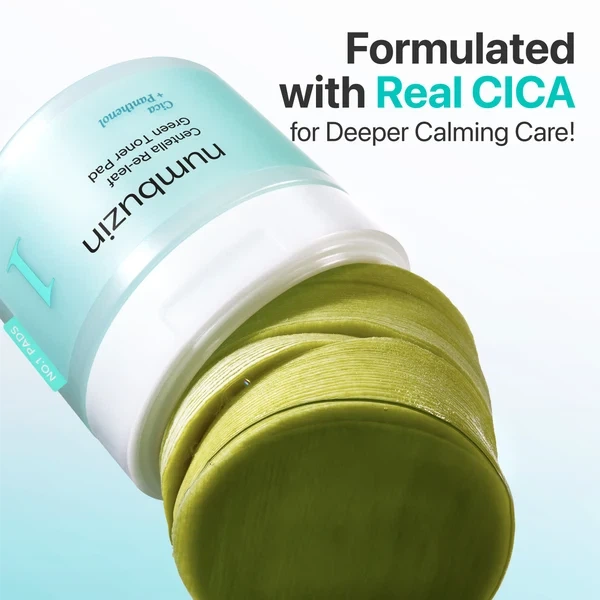 Заспокійливі тонер-педи з центелою NUMBUZIN No.1 Centella Re-Leaf Green Toner Pad 190ml / 70 Pads - изображение 2