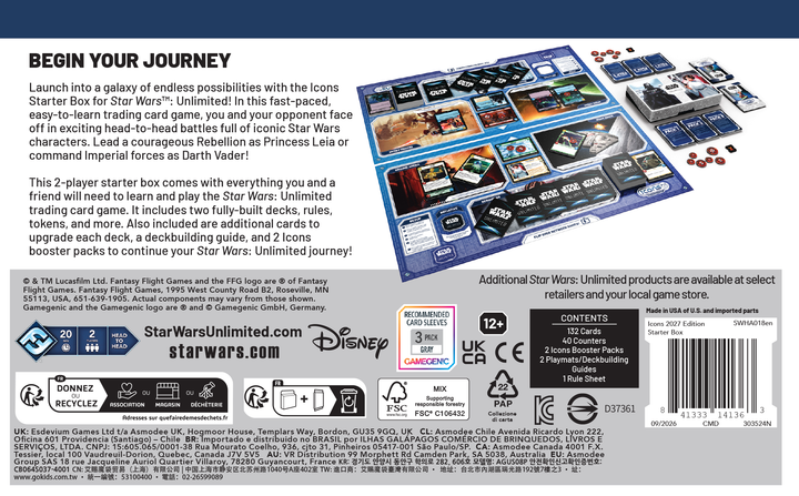 Набір карт Fantasy Flight Games Star Wars: Unlimited Card Game - Icons 2027 - Starter Box (841333141363) - зображення 5