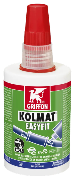 Анаэробный герметик Griffon Kolmat Easyfit для металлических резьбовых соединений, 50 мл - Фото 2 Анаэробный герметик Griffon Kolmat Easyfit для металлических резьбовых соединений, 50 мл - изображение 2