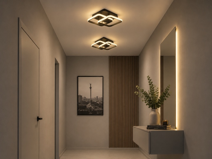Потолочный светодиодный светильник LED металлический чёрный 34см 24W (SP01) - изображение 4