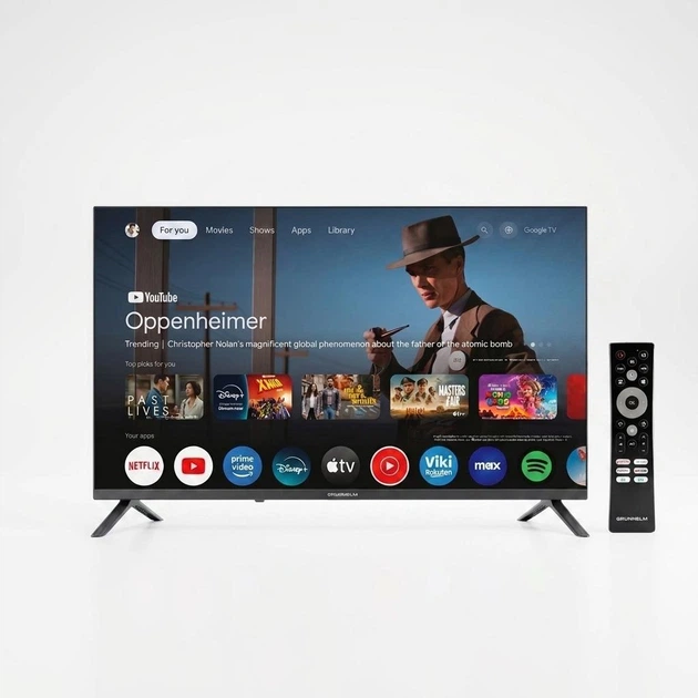 Телевізор GRUNHELM 40" (40F550) T2, SMART TV, Google android 11.0, color box - Фото 1 Телевізор GRUNHELM 40" (40F550) T2, SMART TV, Google android 11.0, color box - изображение 1