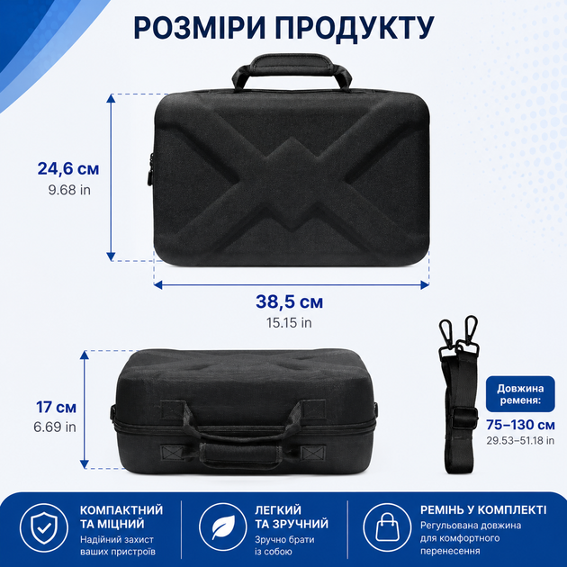 Жесткая дорожная сумка JYS для PS5 Slim и PlayStation Portal, защитный EVA чехол для консоли и аксессуаров - Фото 3 Жесткая дорожная сумка JYS для PS5 Slim и PlayStation Portal, защитный EVA чехол для консоли и аксессуаров - изображение 3