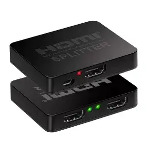 HDMI сплиттер PowerPlant 1x2, Full HD 1080P 30 Гц, HDMI 2.0, 3D, разветвитель на 2 экрана, Micro USB - изображение 4