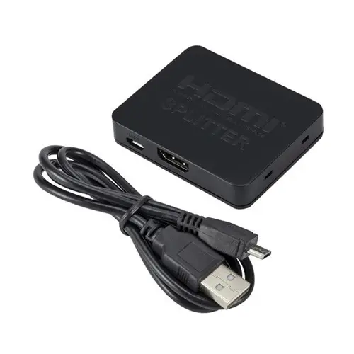 HDMI сплиттер PowerPlant 1x2, Full HD 1080P 30 Гц, HDMI 2.0, 3D, разветвитель на 2 экрана, Micro USB - изображение 5