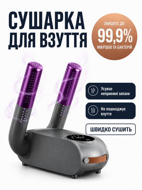 Електрична сушарка для взуття та рукавичок Shoe Dryer 220 В, складна, з таймером до 120 хв, сушіння гарячим повітрям - Фото 1 Електрична сушарка для взуття та рукавичок Shoe Dryer 220 В, складна, з таймером до 120 хв, сушіння гарячим повітрям - изображение 1