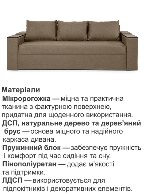Диван Юпітер 235 × 98 см, бежевий - зображення 4