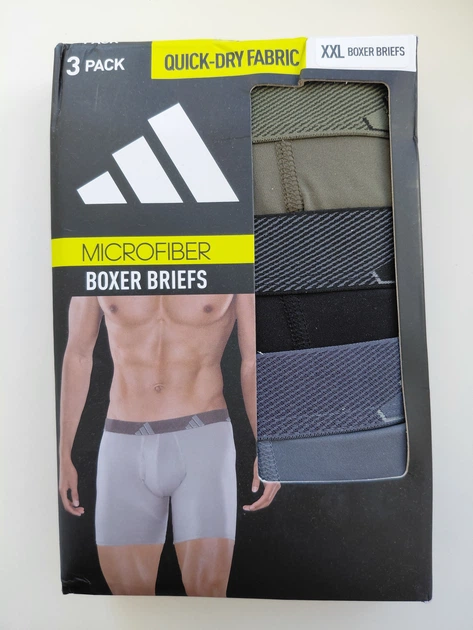 Труси Adidas Microfiber Boxer Briefs 3 шт (Розмір XXL) - Фото 5 Труси Adidas Microfiber Boxer Briefs 3 шт (Розмір XXL) - изображение 5