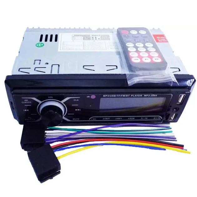 Автомагнитола в машину с LED подсветкой и пультом 1DIN+BT MP3 3885 ISO - изображение 5