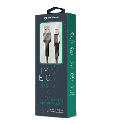 MAKE USB to Type-C 3A 1м Denim Grey (MCB-CD10GR) - изображение 4