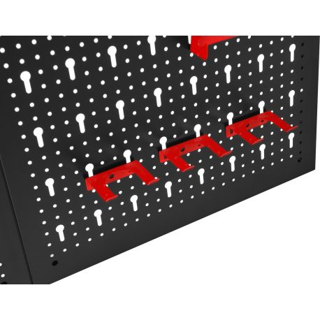 Настенный металлический стенд с держателями для инструментов Kraft&Dele KD11896 80х60 см в мастерскую гараж склад доска стеллаж для хранения ключей отверток плоскогубцев стальной органайзер на стену с вешалками - изображение 5