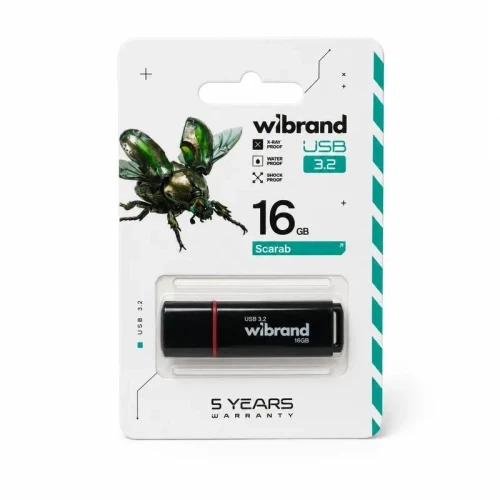 Флеш накопичувач USB 16Gb Wibrand Scarab, Black, USB 3.2 Gen 1 (WI3.2/SC16P11B) - изображение 4